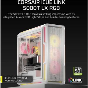 Corsair iCUE LINK 5000T LX RGB White - PC Case Corsair iCUE LINK 5000T LX RGB White - PC Case
