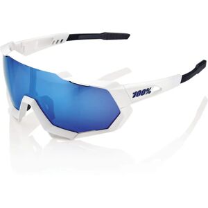 100% Speedtrap - matte white/HIPER blue multilayer mirror 100% Speedtrap - matte white/HIPER blue multilayer mirror