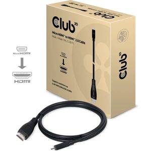 Club 3D Micro HDMI to HDMI 2.0 Cable - 4K60Hz - 1m Club 3D Micro HDMI to HDMI 2.0 Cable - 4K60Hz - 1m