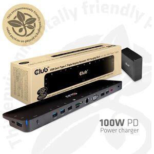 Station d'accueil Club3D CSV-1564W100 - USB-C, Triple Écran, 100W Station d'accueil Club3D CSV-1564W100 - USB-C, Triple Écran, 100W