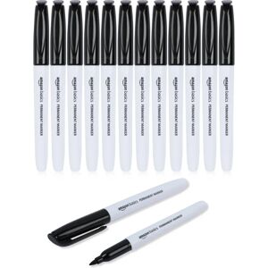 Amazon Basics Fine Point Permanent Markers Black - 12 Pack Amazon Basics Fine Point Permanent Markers Black - 12 Pack