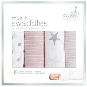 aden + anais - S3100 - Rose - 112x112 cm - couverture bébé - Publicité aden + anais - S3100 - Rose - 112x112 cm - couverture bébé - Publicité
