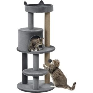 PawHut Grey 3-Tier Cat Tree - Climbing & Scratching Post PawHut Grey 3-Tier Cat Tree - Climbing & Scratching Post