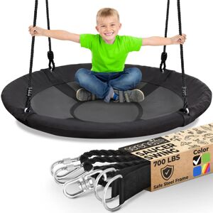 SereneLife Swing Seat - Metal, Black, One Size - Indoor/Outdoor Use SereneLife Swing Seat - Metal, Black, One Size - Indoor/Outdoor Use