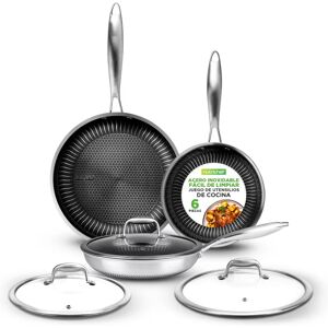 NutriChef 6-Piece Tri-Ply Stainless Steel Frying Pan Set - Frying Pan Set NutriChef 6-Piece Tri-Ply Stainless Steel Frying Pan Set - Frying Pan Set