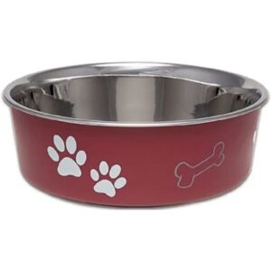 Loving Pets Stainless Steel & Merlot Dish with Rubber Base - Pet Dish Loving Pets Stainless Steel & Merlot Dish with Rubber Base - Pet Dish