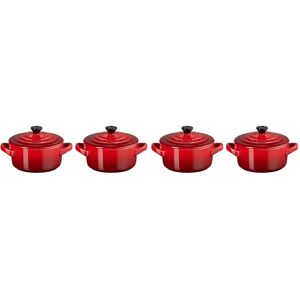 Le Creuset Mini Cocotte - 4 Stück, 200ml, Rot - Mini Cocotte Le Creuset Mini Cocotte - 4 Stück, 200ml, Rot - Mini Cocotte
