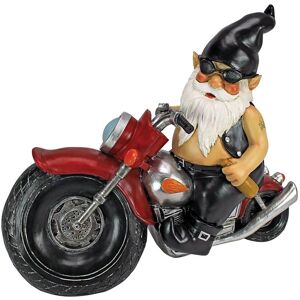Escultura de Jardim Gnome Motociclista em Couro de Design Toscano QM7512103 Escultura de Jardim Gnome Motociclista em Couro de Design Toscano QM7512103