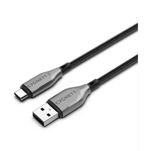 Cygnett Black Armoured USB-C to USB-A Cable - 60W, 480Mbps, 1m Cygnett Black Armoured USB-C to USB-A Cable - 60W, 480Mbps, 1m