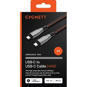 Cygnett Pro 240W USB-C to USB-C Cable - Black Cygnett Pro 240W USB-C to USB-C Cable - Black