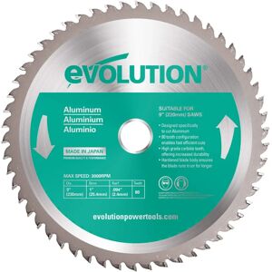 Evolution EVOBLADE230AL Aluminium Cutting Mitre Saw Blade - 230mm, 80T, 2.4mm Kerf Evolution EVOBLADE230AL Aluminium Cutting Mitre Saw Blade - 230mm, 80T, 2.4mm Kerf