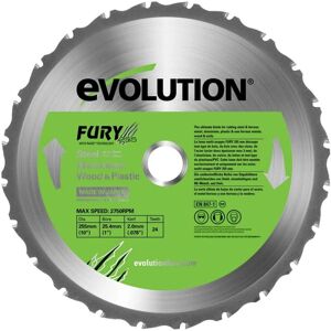 Lame circulaire multi-usages Evolution Fury - 255 x 25mm Lame circulaire multi-usages Evolution Fury - 255 x 25mm