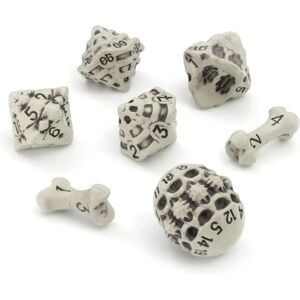 Lynx Ensemble de Dés DND - Dés RPG Crâne & Os - 7 pcs - D20, D12, D10, D8, D6, D4 - pour Dungeons & Dragons - Publicité Lynx Ensemble de Dés DND - Dés RPG Crâne & Os - 7 pcs - D20, D12, D10, D8, D6, D4 - pour Dungeons & Dragons - Publicité