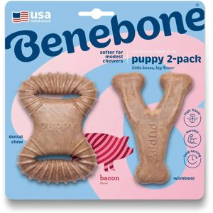 Benebone Puppy 2-Pack Bacon Dog Toy - Dog Toy Benebone Puppy 2-Pack Bacon Dog Toy - Dog Toy