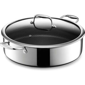 Hexclad Hybrid Sautepanne - 6,6L - Non-stick, Temperert glasslokk Hexclad Hybrid Sautepanne - 6,6L - Non-stick, Temperert glasslokk