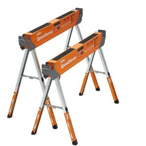 Bora Portamate Speedhorse XT Sawhorse Pair - Heavy Duty, Adjustable Height, 2x4 Support, Orange Bora Portamate Speedhorse XT Sawhorse Pair - Heavy Duty, Adjustable Height, 2x4 Support, Orange