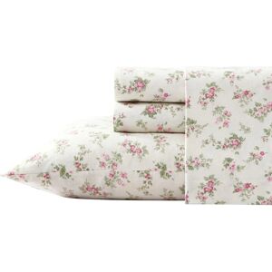 Laura Ashley Audrey Rosa Set di lenzuola in flanella per letto Queen Laura Ashley Audrey Rosa Set di lenzuola in flanella per letto Queen