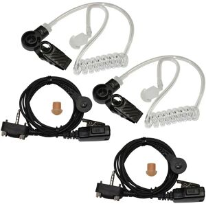 Hqrp 2-Pack Hands Free Headset with Acoustic Tube & Microphone - Radio Accessory Hqrp 2-Pack Hands Free Headset with Acoustic Tube & Microphone - Radio Accessory