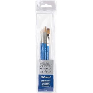 Winsor & Newton Cotman Short Handle 4-Brush Wallet - Watercolor Brush Set Winsor & Newton Cotman Short Handle 4-Brush Wallet - Watercolor Brush Set