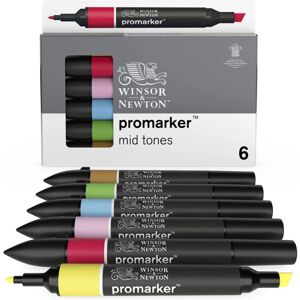 Winsor & Newton Promarker 6 Mid Tones Set - Markers Winsor & Newton Promarker 6 Mid Tones Set - Markers