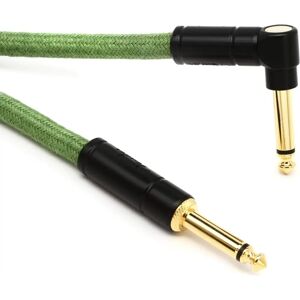 Fender Festival Series Green 3 m Straight - Angled Instrument Cable Fender Festival Series Green 3 m Straight - Angled Instrument Cable