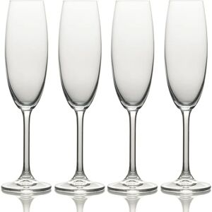 Mikasa Julie Set Of 4 Flute Glasses - Elegant European Crystal Mikasa Julie Set Of 4 Flute Glasses - Elegant European Crystal