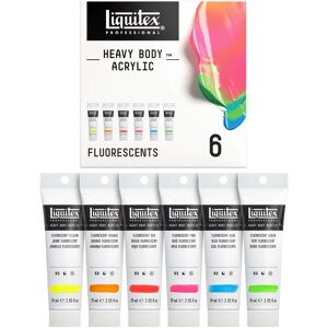 Liquitex Heavy Body Tintas acrílicas - Fluorescentes - Conjunto de 6 x 59ml Liquitex Heavy Body Tintas acrílicas - Fluorescentes - Conjunto de 6 x 59ml