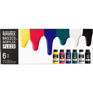 Liquitex Basics Acrylic Fluid - 118ml - Set of 6 Assorted Colours Liquitex Basics Acrylic Fluid - 118ml - Set of 6 Assorted Colours