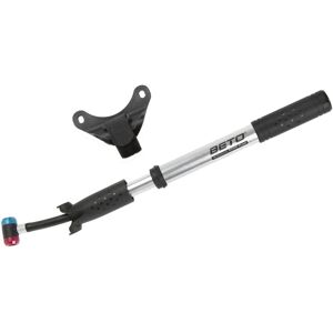 Mini Pompe BETO Argent avec Tuyau Extensible - Accessoire Vélo - Publicité Mini Pompe BETO Argent avec Tuyau Extensible - Accessoire Vélo - Publicité