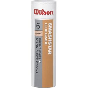 Wilson Badmintonbal, Smashstar Shuttles, 6-pack, 79 grains, Wit, Kunststof/Natuurlijk kurk Wilson Badmintonbal, Smashstar Shuttles, 6-pack, 79 grains, Wit, Kunststof/Natuurlijk kurk