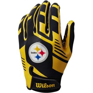 Wilson NFL Youth Receiver Gloves - Black, Stretch Fit, Official NFL Wilson NFL Youth Receiver Gloves - Black, Stretch Fit, Official NFL