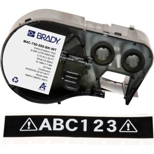 Etiqueta de impressora em vinil Brady M4C-750-595-BK-WT - Auto-adesivo, Branco sobre preto Etiqueta de impressora em vinil Brady M4C-750-595-BK-WT - Auto-adesivo, Branco sobre preto