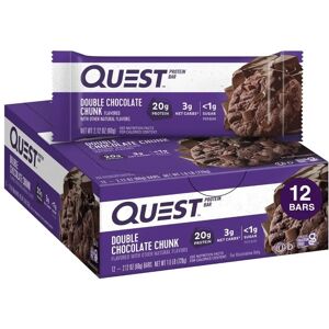 Barre protéinée Quest Nutrition 12x60g - Chunk Double Chocolate - Publicité Barre protéinée Quest Nutrition 12x60g - Chunk Double Chocolate - Publicité