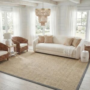 Safavieh Jute Sisal Nature/Gris Foncé 245x305cm - Tapis - Publicité Safavieh Jute Sisal Nature/Gris Foncé 245x305cm - Tapis - Publicité