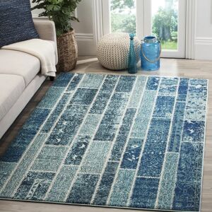 Tapis Effi Bleu & Multicolore - 155x230cm - Publicité Tapis Effi Bleu & Multicolore - 155x230cm - Publicité