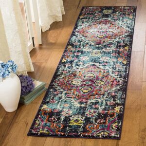 Safavieh Monaco Collection - Tapis Boho-Chic Bleu et Fuchsia pour Salon, Salle à Manger, Chambre - Publicité Safavieh Monaco Collection - Tapis Boho-Chic Bleu et Fuchsia pour Salon, Salle à Manger, Chambre - Publicité