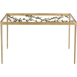 Safavieh Gold Metal Glass Desk - Desk Safavieh Gold Metal Glass Desk - Desk