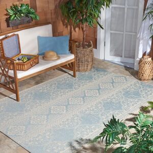 Safavieh Indoor/Outdoor-Teppich - 120x180 - Creme/Aqua - Stilvoll, Wetterbeständig Safavieh Indoor/Outdoor-Teppich - 120x180 - Creme/Aqua - Stilvoll, Wetterbeständig
