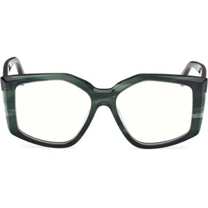 Max Mara Dark Green/Striped Geometric Eyewear Frames - Eyewear Frames Max Mara Dark Green/Striped Geometric Eyewear Frames - Eyewear Frames