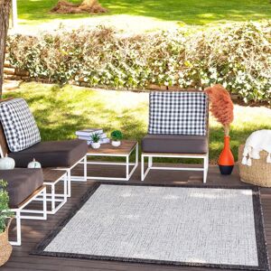 Surya - Lightweight Outdoor Rug - Summertime - Ivory & Charcoal Surya - Lightweight Outdoor Rug - Summertime - Ivory & Charcoal