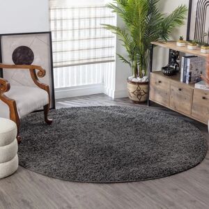 SURYA BORACAY Rug - Soft, Machine-Woven, Dark Gray - Round 160cm SURYA BORACAY Rug - Soft, Machine-Woven, Dark Gray - Round 160cm