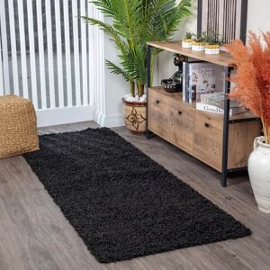 LIVABLISS - Black Plush Carpet - Soft and Durable - Living Room Rug LIVABLISS - Black Plush Carpet - Soft and Durable - Living Room Rug