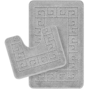 Surya - Bath Mat Set - Gray Chic Slip-Resistant, Machine Washable Surya - Bath Mat Set - Gray Chic Slip-Resistant, Machine Washable