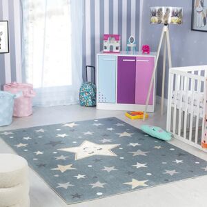 SURYA Beed Kids Carpet - Blue Star, Machine Washable, 120x170cm SURYA Beed Kids Carpet - Blue Star, Machine Washable, 120x170cm