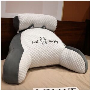 SRJ STAR - Bed Reading Pillow - Grey - Back Rest Lumbar Cushion SRJ STAR - Bed Reading Pillow - Grey - Back Rest Lumbar Cushion
