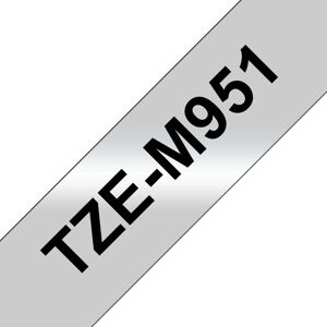 Brother TZE-M951 Label Tape - Black on Silver - 24mm x 8m Brother TZE-M951 Label Tape - Black on Silver - 24mm x 8m
