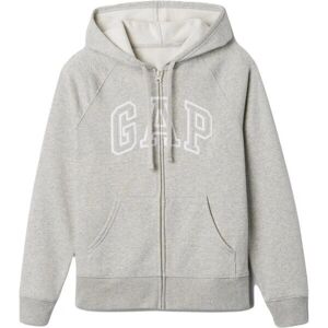 GAP XS Hanorac gri deschis cu fermoar complet - Glugă cu șnur GAP XS Hanorac gri deschis cu fermoar complet - Glugă cu șnur