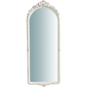 Espejo de pared BISCOTTINI con acabado blanco antiguo - Decoración de baño y dormitorio Espejo de pared BISCOTTINI con acabado blanco antiguo - Decoración de baño y dormitorio