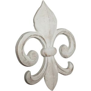 Biscottini - Antique White Wood Lily Wall Decor L63xPR6xH48 - Wall Decoration Biscottini - Antique White Wood Lily Wall Decor L63xPR6xH48 - Wall Decoration