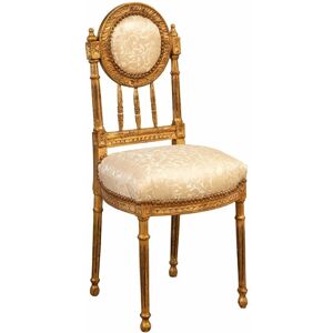 BISCOTTINI Louis XVI Solid Beech French Chair - Gold BISCOTTINI Louis XVI Solid Beech French Chair - Gold